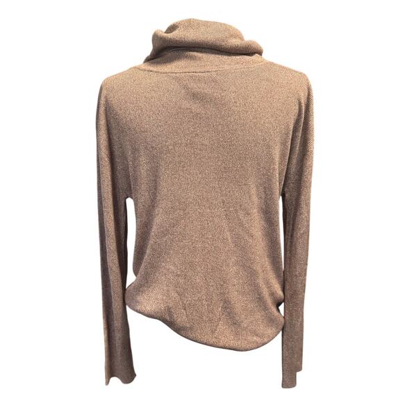 Winter Silks 100% Silk Knit Turtleneck Sweater – Size S-Rosy Heathered Brown - Picture 2 of 5